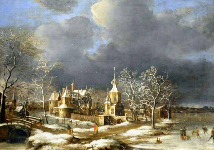 BORSSUM, Anthonie van Poelgeest Castle at Koudekerk near Leiden oil painting picture